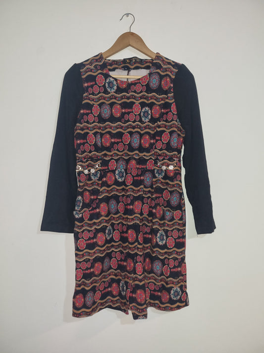 Women's Medium Black/Patterned Dress