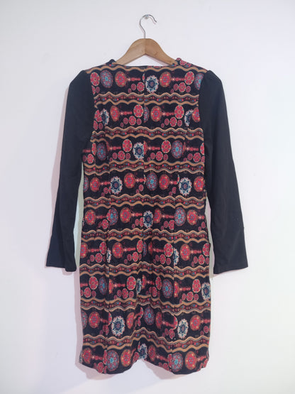 Women's Medium Black/Patterned Dress