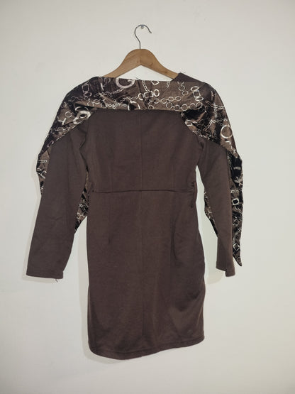Women's Small Brown Dress With Shawl