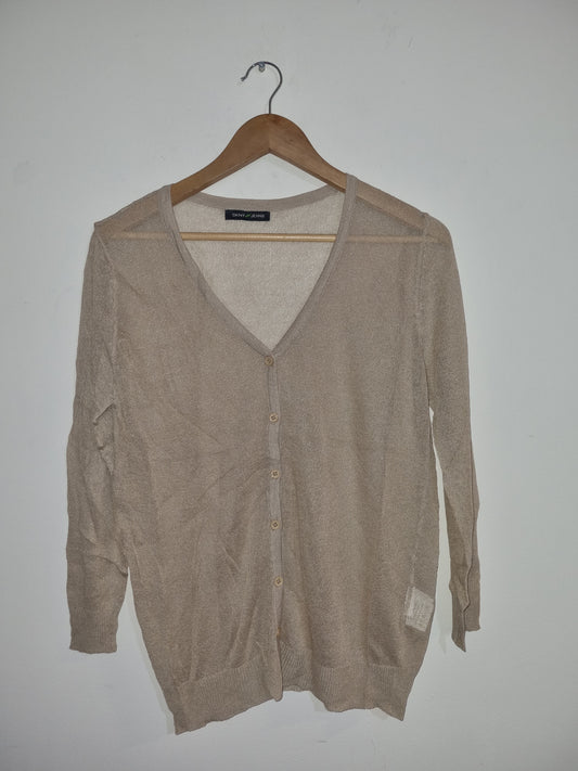 Women's Medium Golden Sparkle Cardigan