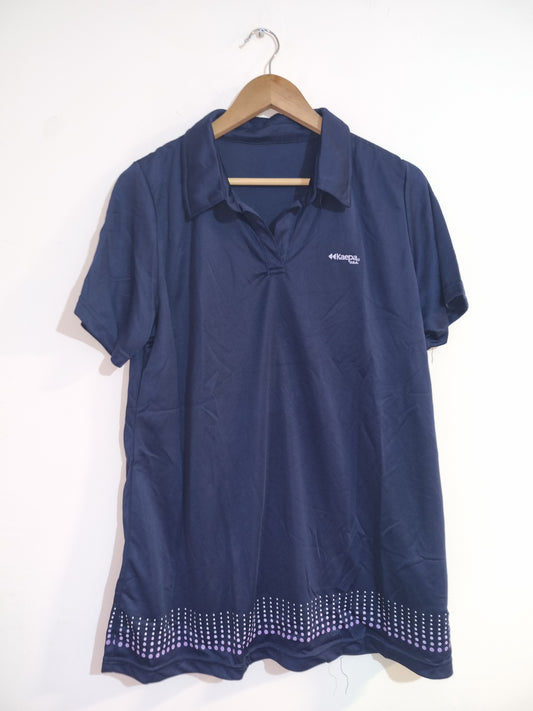Women's Medium Blue Polo-Shirt Mini-Dress
