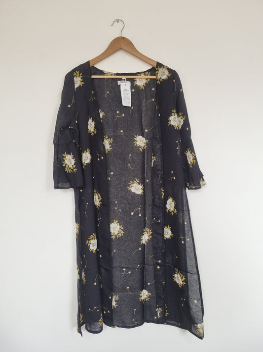 Women's Small/Medium Black Floral Gown