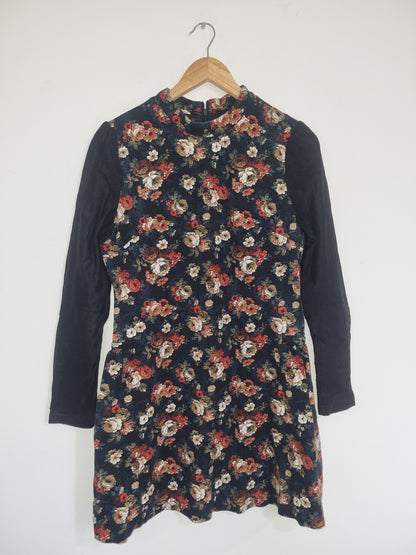 Women's Small Black/Floral Dress