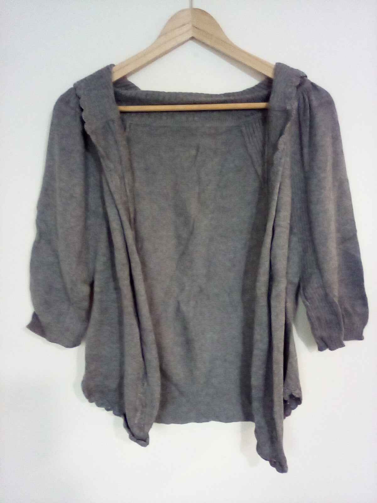 WOMENS MEDIUM GREY KNITTED CARDIGAN