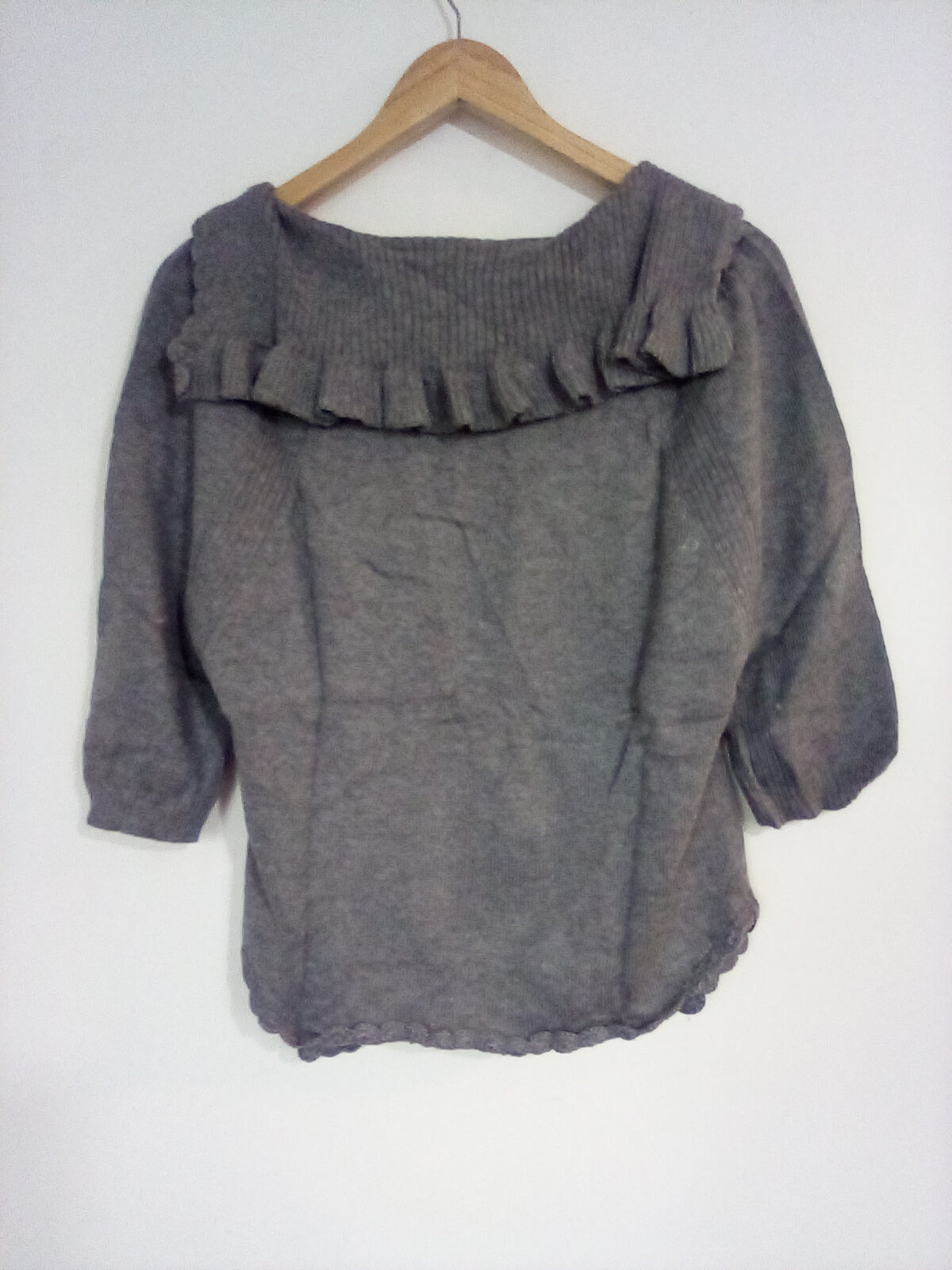 WOMENS MEDIUM GREY KNITTED CARDIGAN
