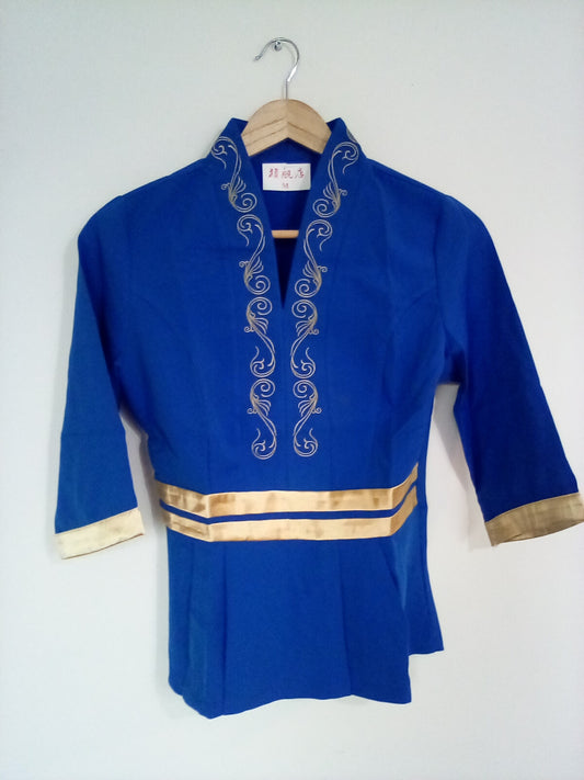 WOMEN'S BLUE JACKET WITH GOLD BANDS