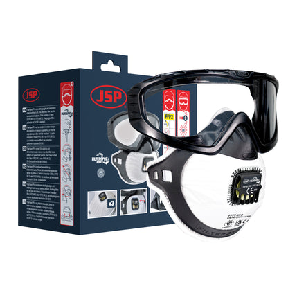 JSP FilterSpec FFP2 Combined Safety Glasses and Respirator Filter Mask