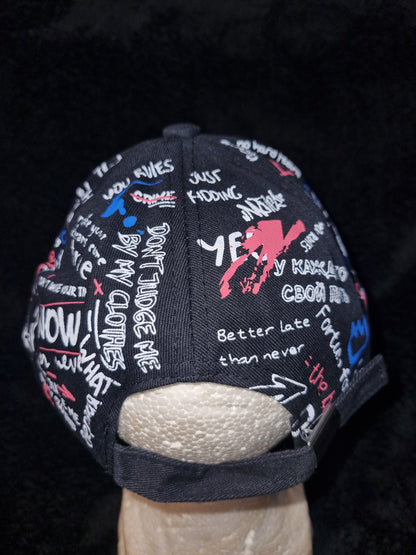 Chilrens black- graffiti baseball cap