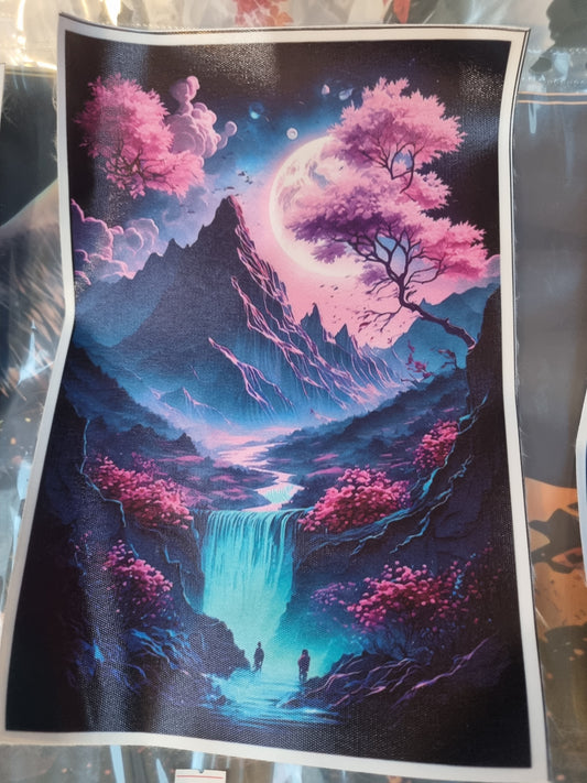 Mountain/waterfall art canvass