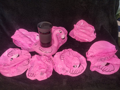 Flamingo inflatable drink holders pk of 4