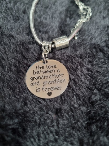 The love between a grandmother and a grandson.... charm bracelet