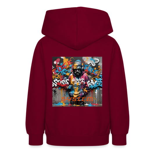 F#*K THE SYSTEM!! TEEN HOODIE - bordeaux