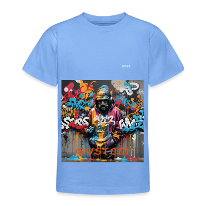 F#*K THE SYSTEM!! TEEN T-SHIRT ( 9 - 14 YRS ) - sky blue