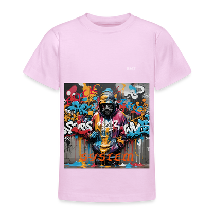 F#*K THE SYSTEM!! TEEN T-SHIRT ( 9 - 14 YRS ) - light pink