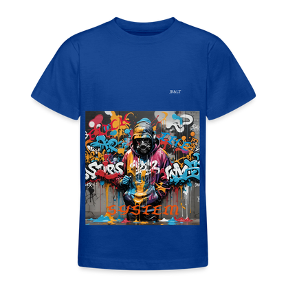 F#*K THE SYSTEM!! TEEN T-SHIRT ( 9 - 14 YRS ) - royal blue
